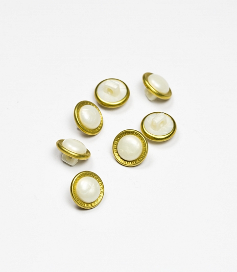 Gold Rim Pearl Shank Button Size 20L x10